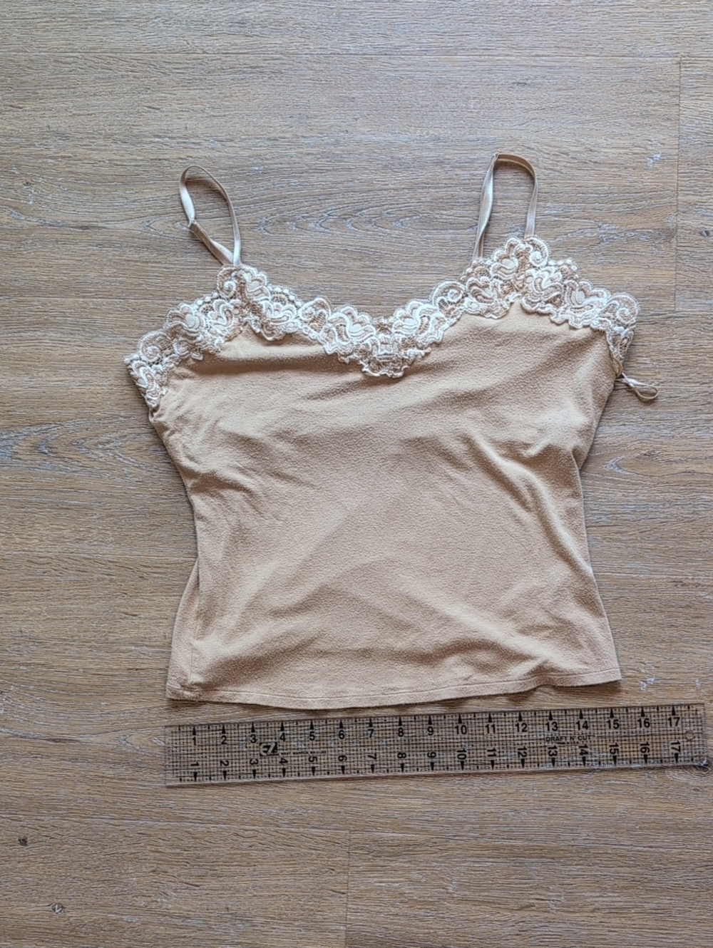Worthington Lace-Trim Camisole With Built In Shelf Bra in Beige, Medium